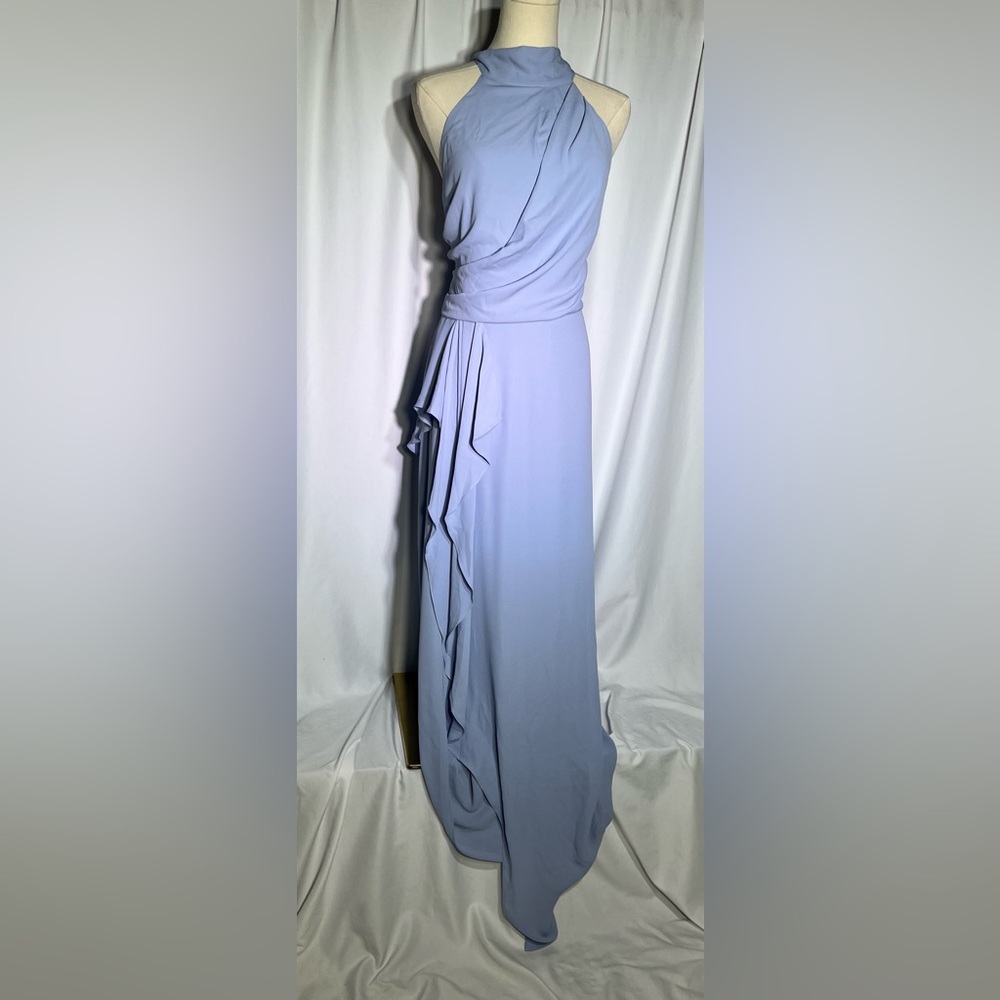Halston Heritage Mock Neck Sleeveless Cape front dress | 14 NWT - Picture 5 of 10
